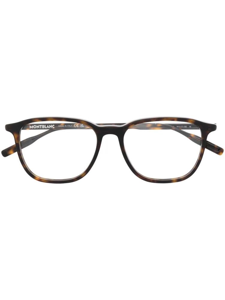 Montblanc tortoiseshell rectangle-frame glasses - Brown Cover