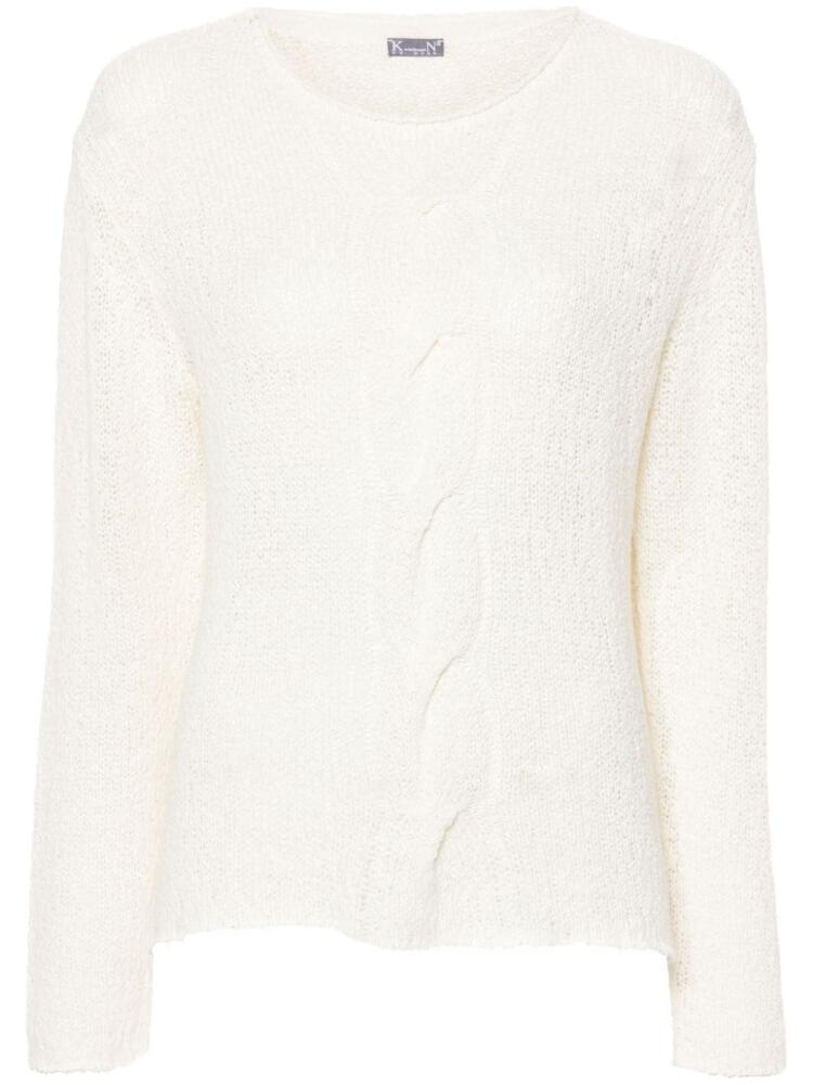 Kristensen Du Nord cable-knit round-neck jumper - White Cover