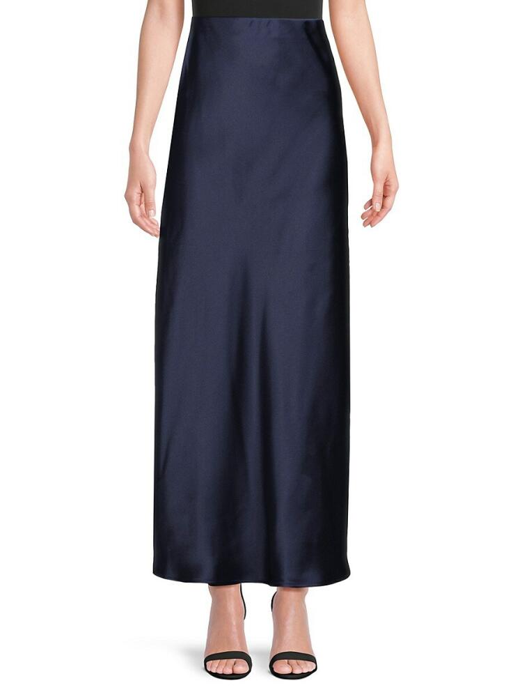 Renee C. Women's Satin Maxi Skirt - Navy Cover