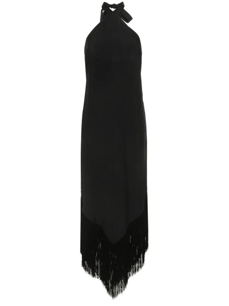 Taller Marmo halterneck fringed maxi dress - Black Cover