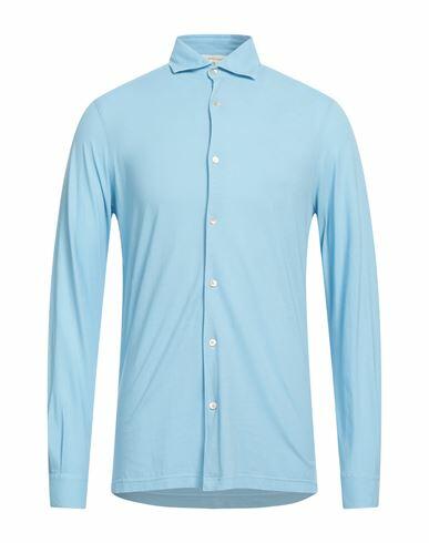 Filippo De Laurentiis Man Shirt Light blue Cotton Cover