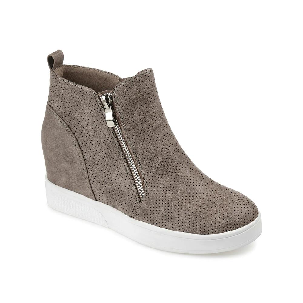 Journee Collection Wide Width Pennelope HighTop Wedge Sneaker | Women's | Grey Cover