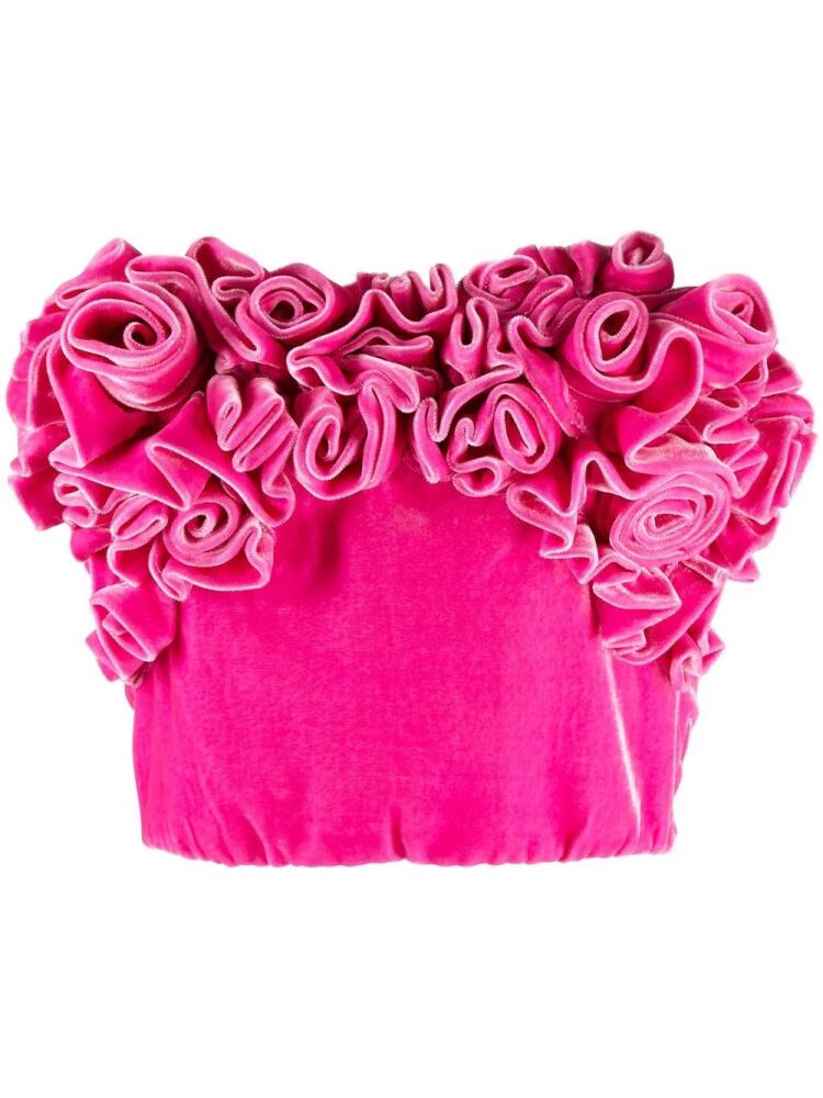 Ermanno Scervino rose-detail strapless corset top - Pink Cover