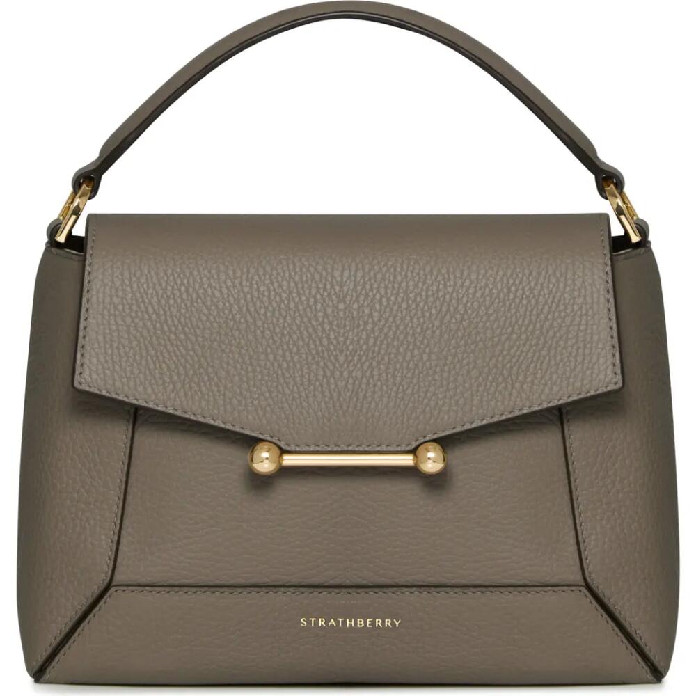 Strathberry Mosaic Leather Top Handle Bag in Taupe Cover