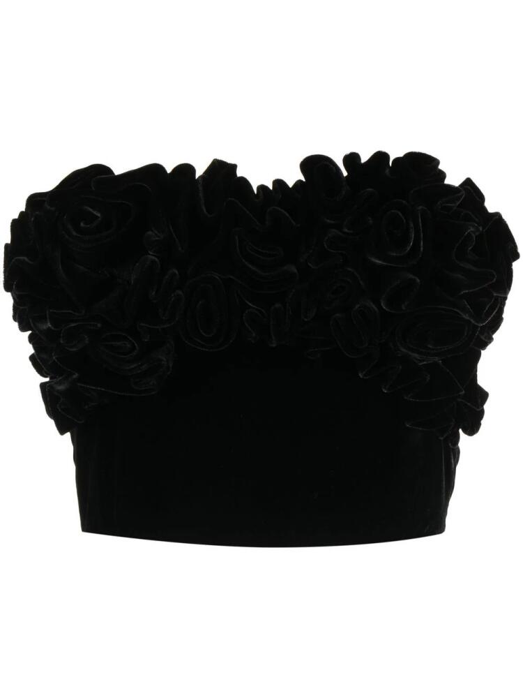 Ermanno Scervino rose-detail strapless corset top - Black Cover