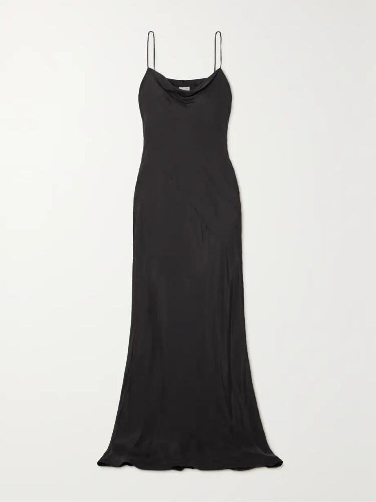 Dries Van Noten - Deryl Draped Silk-habotai Maxi Dress - Black Cover