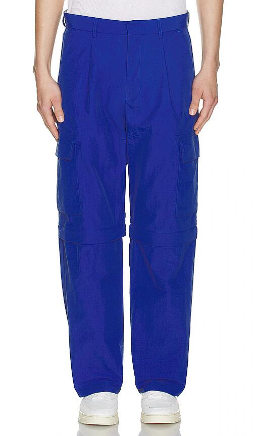 DOUBLE RAINBOUU Cargo Zip Pant in Blue Cover