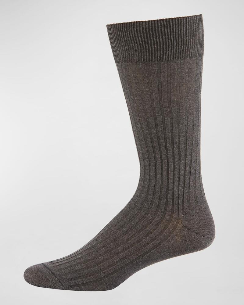 Pantherella Mid-Calf Stretch-Lisle Dress Socks Cover