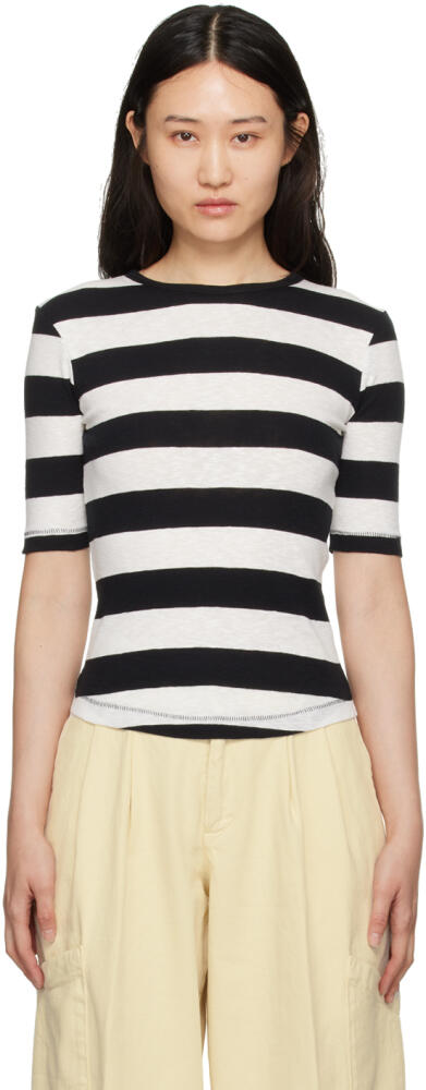 YMC Black & White Striped T-Shirt Cover