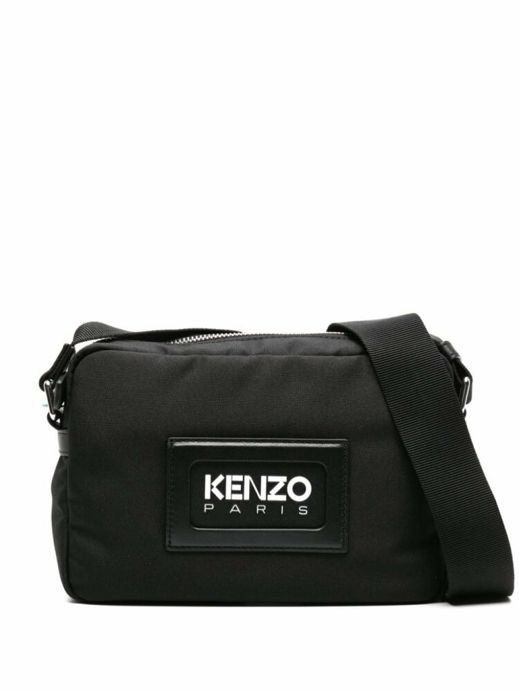 Kenzo logo-embossed messenger bag - Black Cover