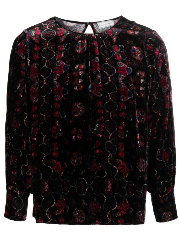 Pierre-Louis Mascia velour paisley-print blouse - Black Cover