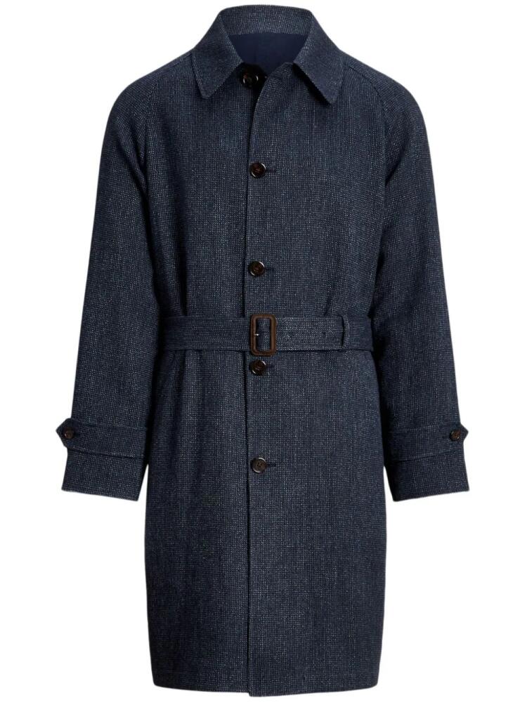 Polo Ralph Lauren pointed-flat collar button-fastening trench coat - Blue Cover