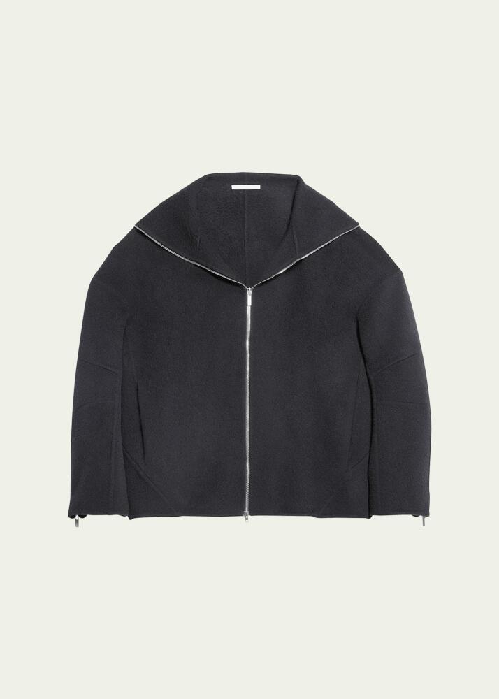 Helmut Lang Men's Cocoon Zip-Up Wool Overshirt Cover