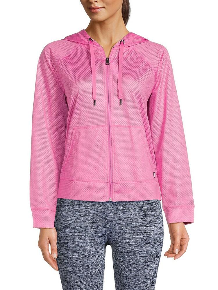 DKNY Sport Women's Chintz Honeycomb Track Jacket - Azalea Cover