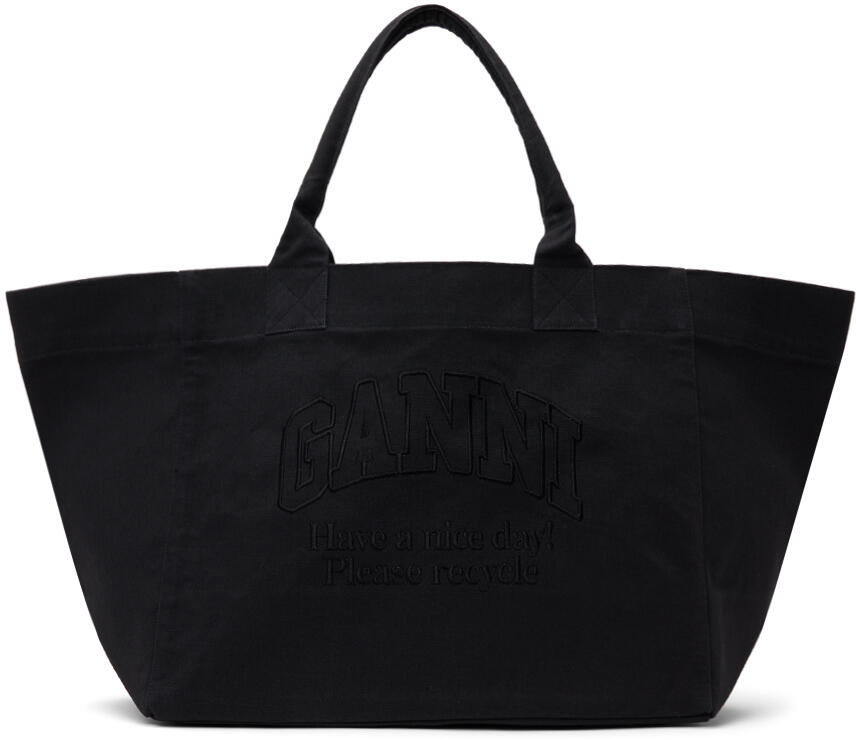 GANNI Black Oversized Canvas Tote Cover