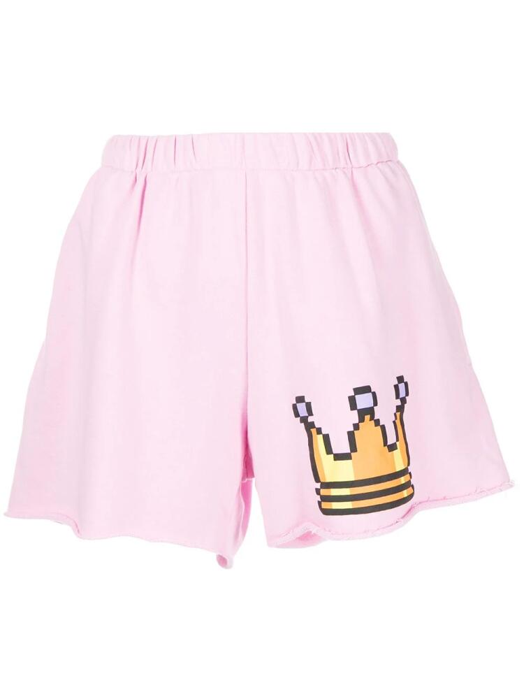 Natasha Zinko graphic print shorts - Pink Cover