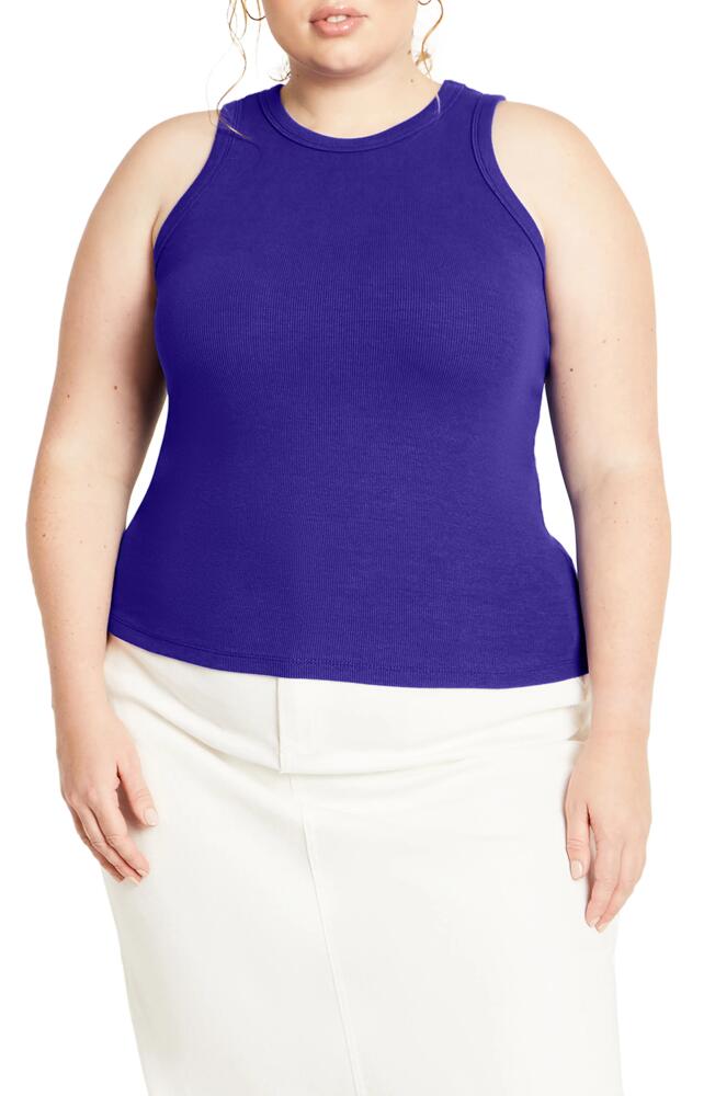 City Chic Talia Rib Tank in Ultra Marine Cover