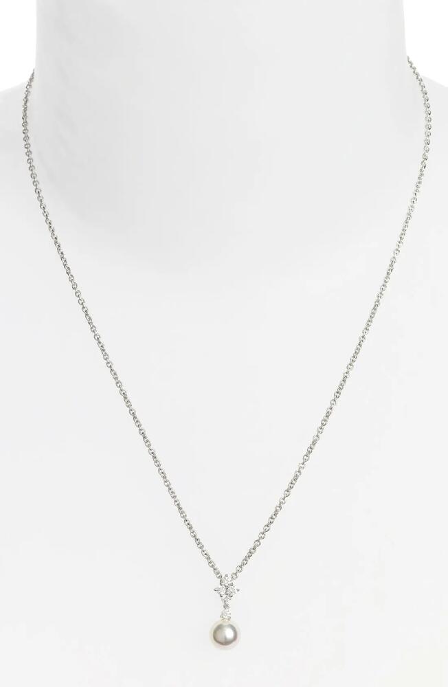 Mikimoto 'Classic Elegance' Akoya Cultured Pearl & Diamond Necklace in White Gold Cover