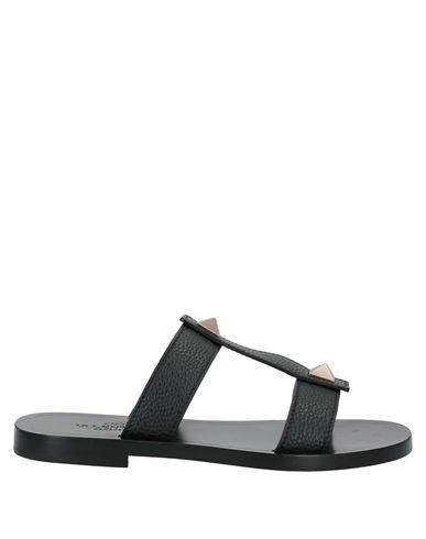 Valentino Garavani Man Sandals Black Soft Leather Cover