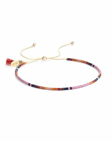 Shashi Sam Bracelet Woman Bracelet Pink Brass, 585/1000 gold plated, Glass Cover