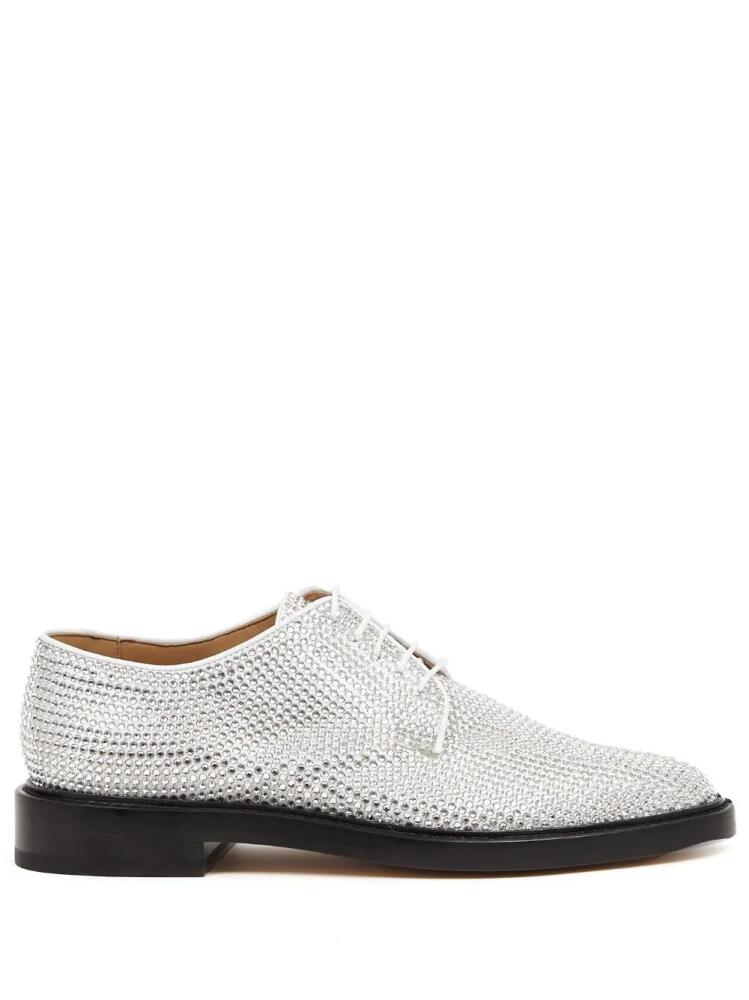 Maison Margiela Tabi rhinestone-embellished brogues - White Cover