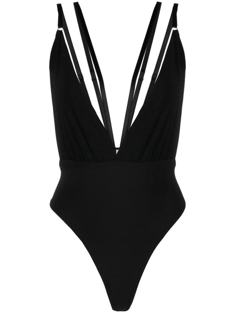 Alchemy x Lia Aram plunge V-neck strapped bodysuit - Black Cover