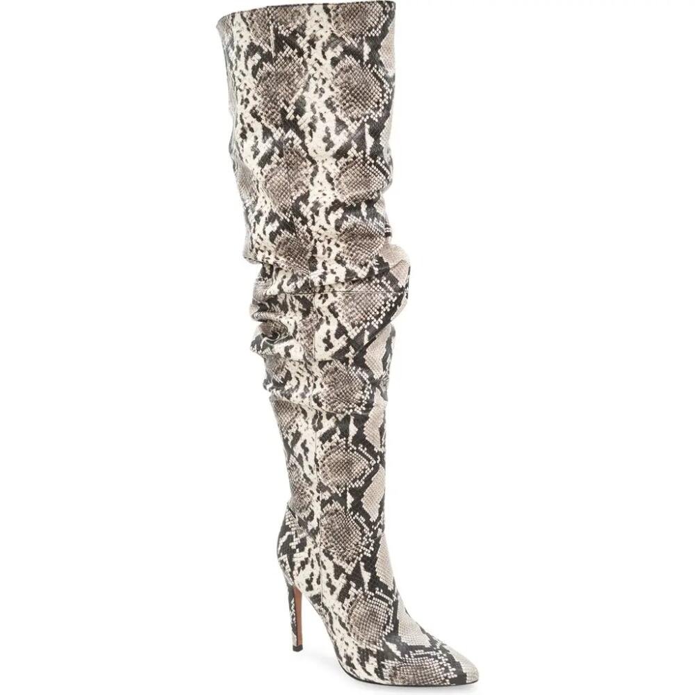 bcbg Barely Over the Knee Boot in Natural Snake Cover