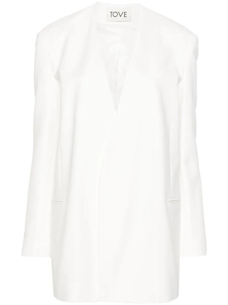 TOVE Saunders open-front blazer - White Cover