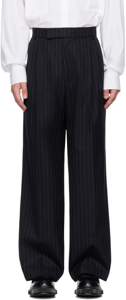 The Frankie Shop Navy Pinstripe Beo Trousers Cover