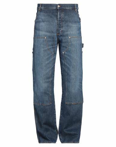 Heron Preston Man Jeans Blue Cotton, Hemp, Rubber Cover