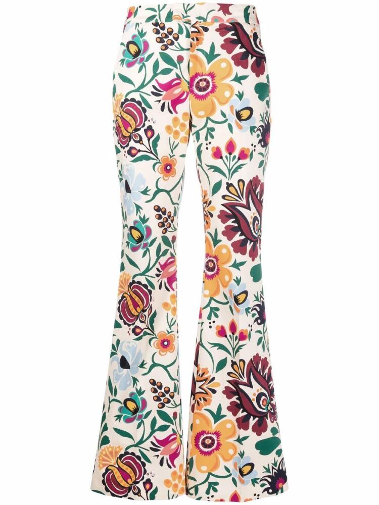 La DoubleJ graphic-print flared trousers - Neutrals Cover