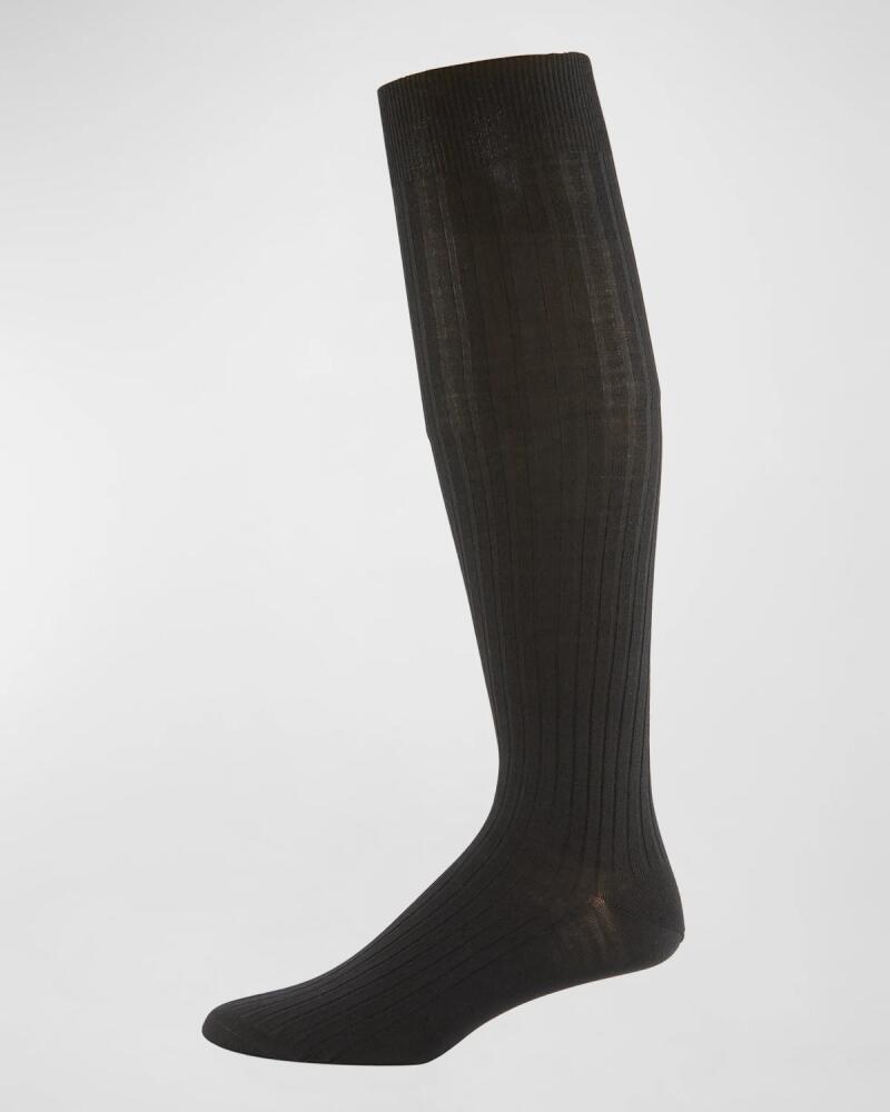 Neiman Marcus Over-the-Calf Ribbed Socks Cover