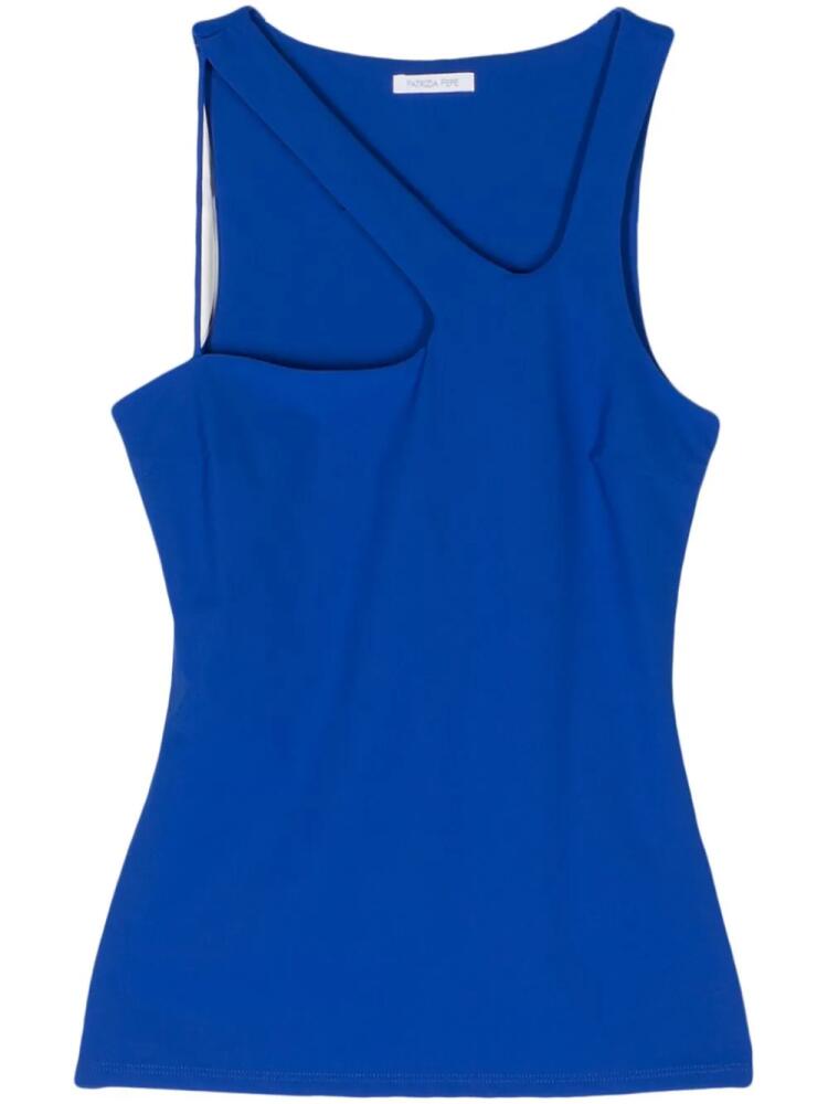 Patrizia Pepe cut-out asymmetric tank top - Blue Cover