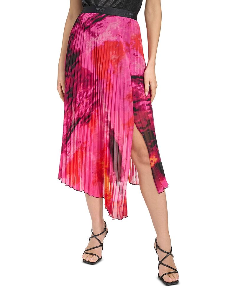 Dkny Printed Chiffon Asymmetric Midi Skirt Cover