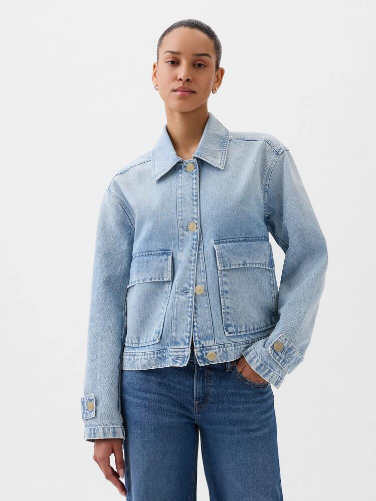 Gap Denim Utility Shirt Jacket Cover