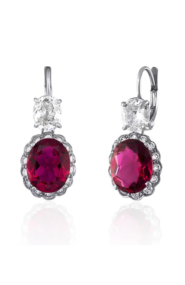 Mindi Mond Legacy Rubellite Tourmaline & Diamond Drop Earrings in Silver And 14K White Gold Cover