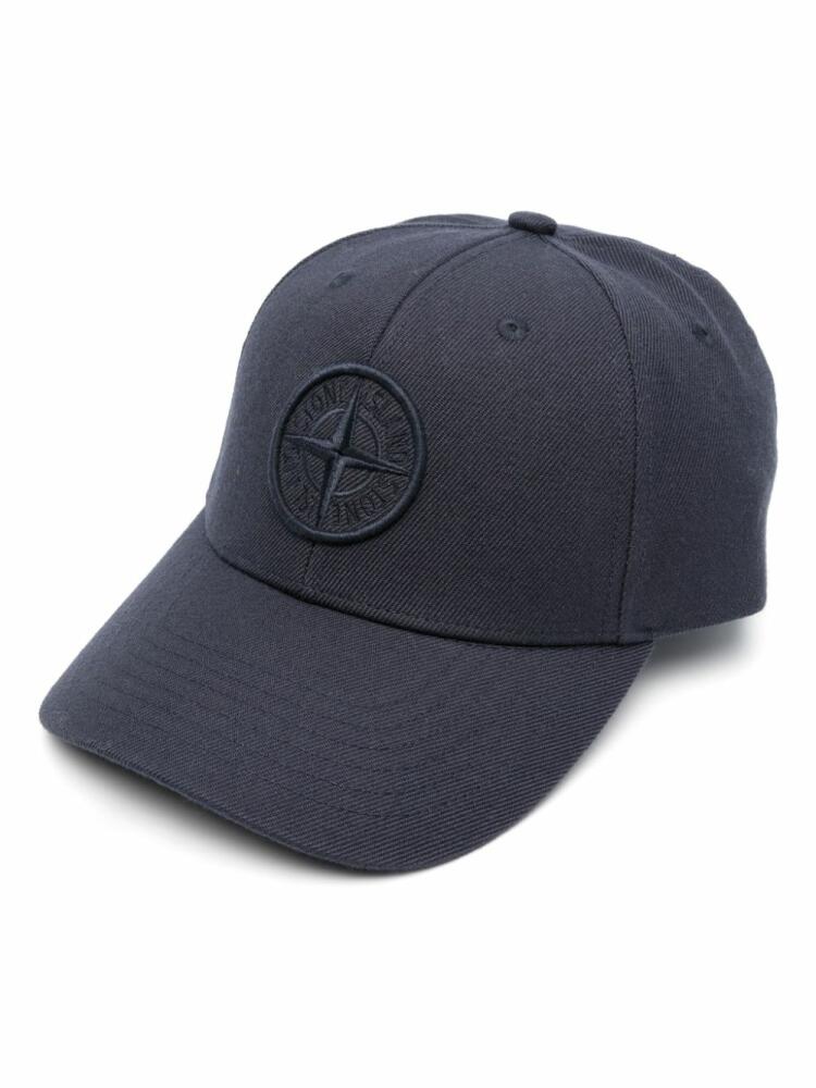 Stone Island Compass-motif cotton cap - Blue Cover