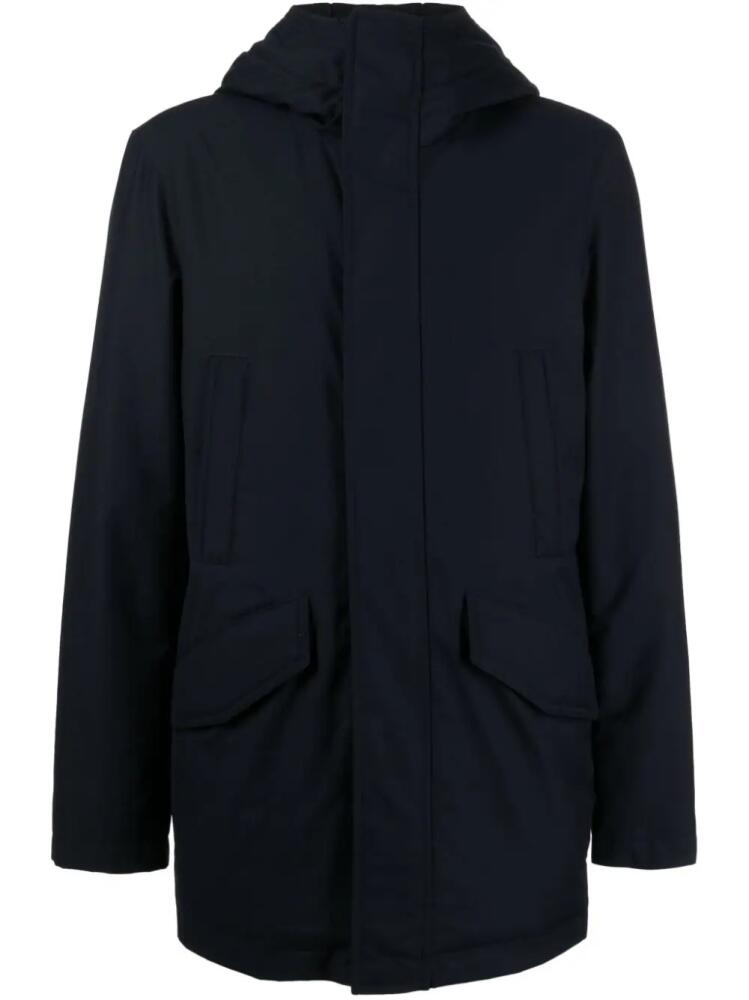 Corneliani zip-up hooded parka coat - Blue Cover