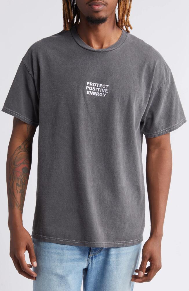 BDG Urban Outfitters Protect Positive Energy Embroidered T-Shirt in Charcoal Cover