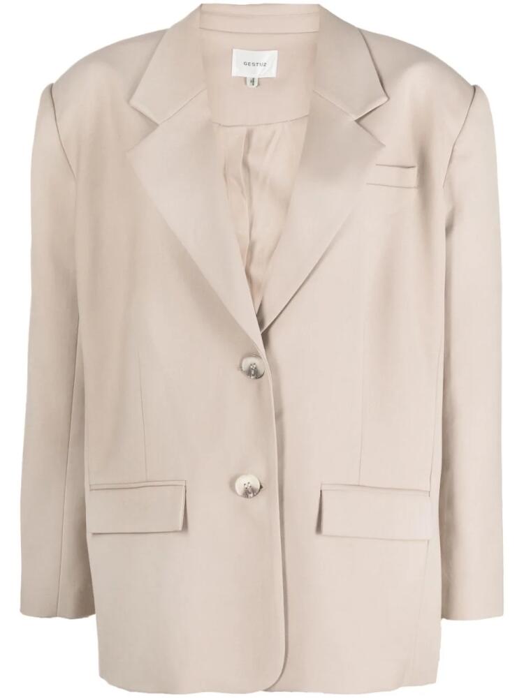 Gestuz padded single-breasted blazer - Neutrals Cover