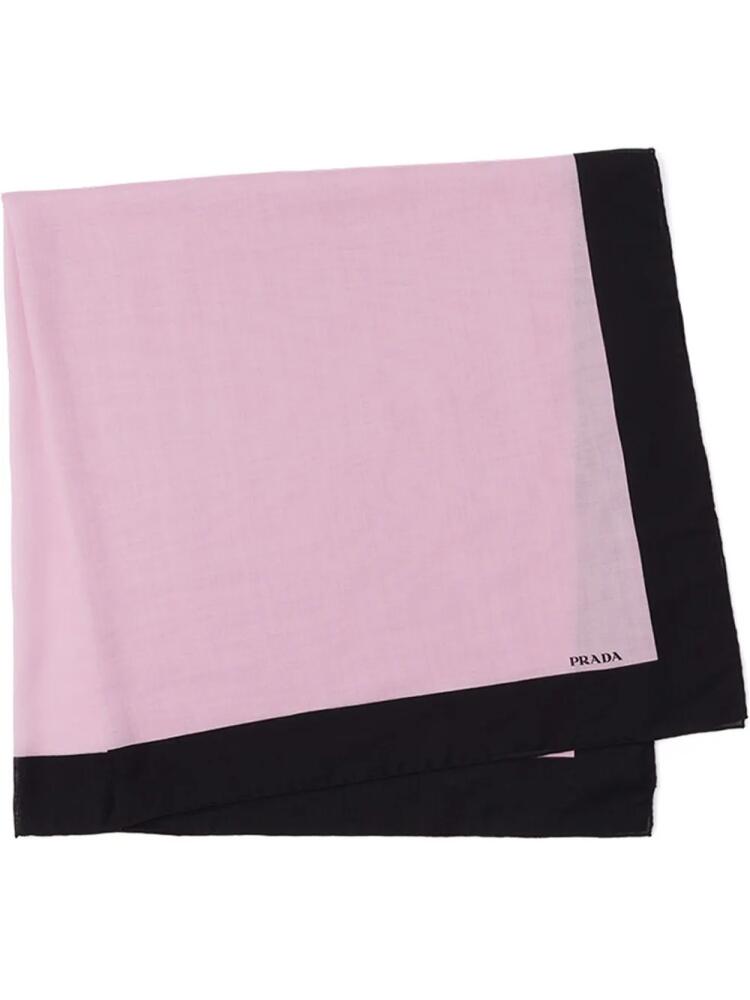 Prada logo-print gauze scarf - Pink Cover