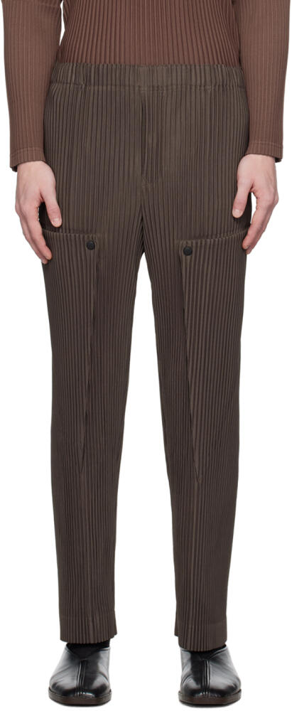 HOMME PLISSÉ ISSEY MIYAKE Brown Unfold Trousers Cover