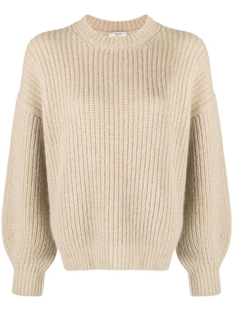 Peserico crew-neck cable-knit jumper - Brown Cover