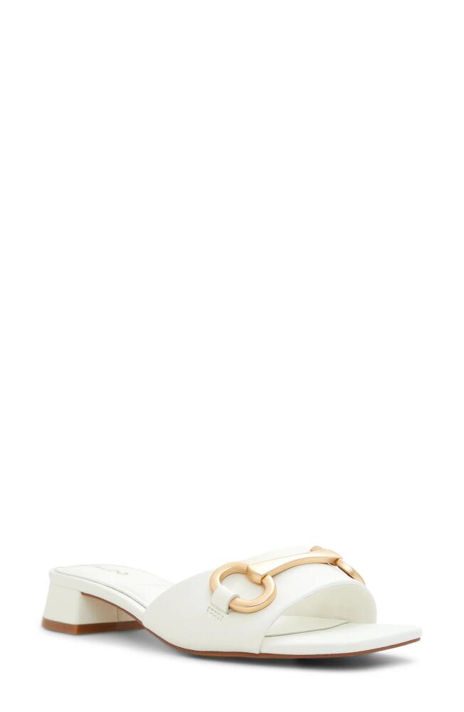 ALDO Faiza Square Toe Slide Sandal in White Cover