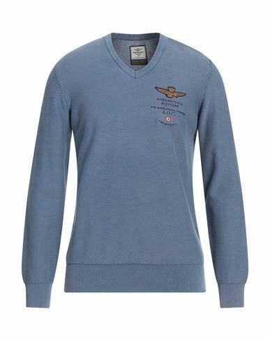 Aeronautica Militare Man Sweater Slate blue Cotton Cover