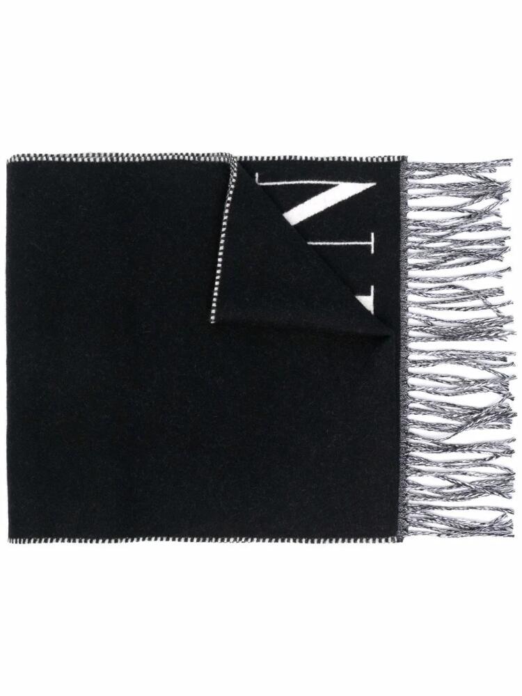 Valentino Garavani VLTN knitted logo scarf - Black Cover