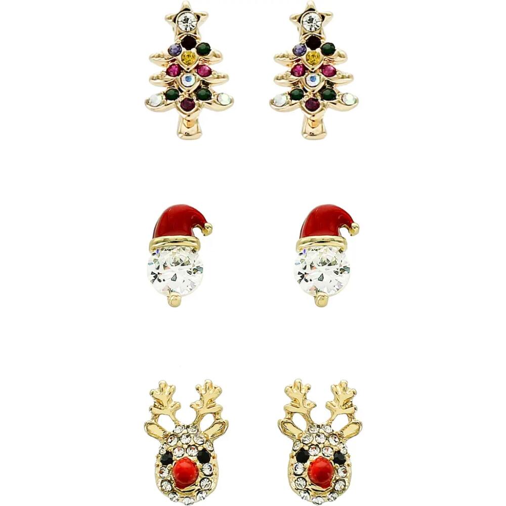 Panacea Assorted Set of 3 Christmas Stud Earrings in Red Cover