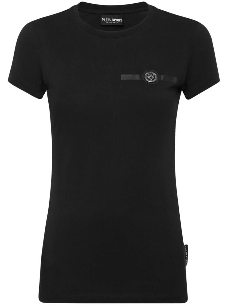 Plein Sport logo-patch cotton T-shirt - Black Cover