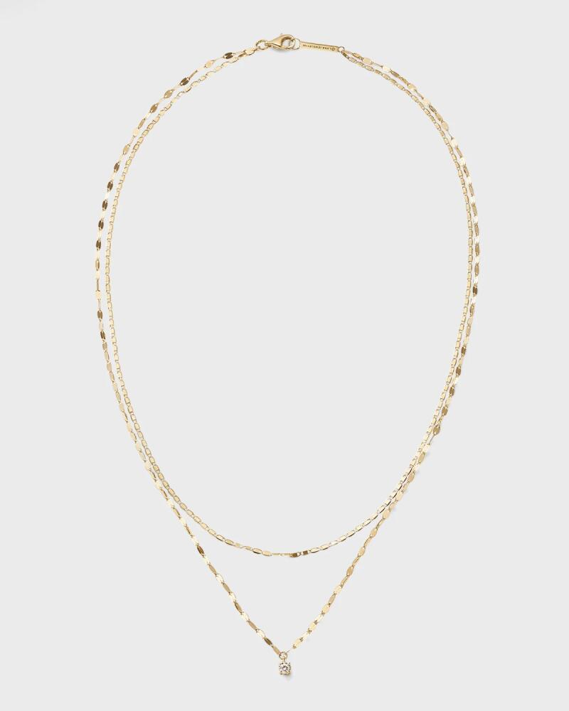 LANA Solo Double-Strand Necklace with Diamond Cover