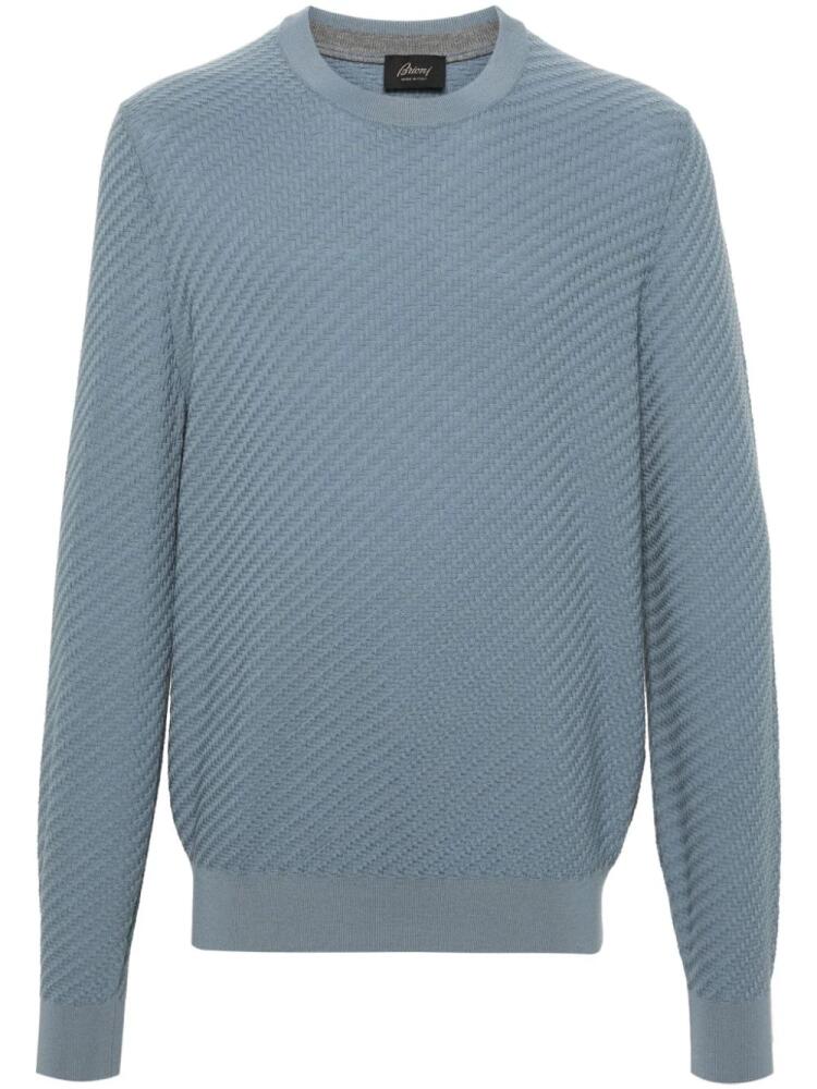 Brioni interwoven wool-cashmenre-blend jumper - Blue Cover